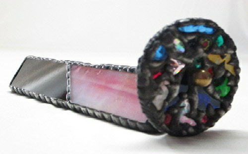 K8 Iridescent Pink with Black Stained Glass Kaleidoscope by Artworks by Linda Carpenter / Daytona Beach Art Works